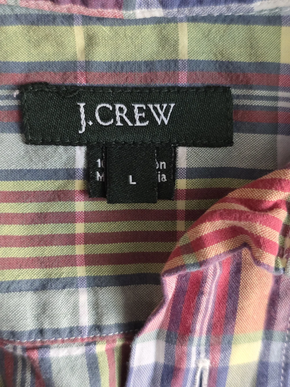 J. Crew Multicolor Plaid Short-Sleeve Shirt - Pastel Check